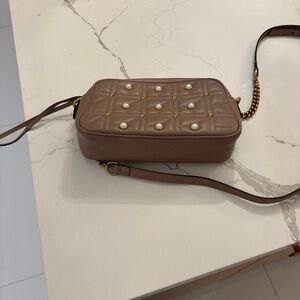 Elegant Brown Quilted Crossbody Bag